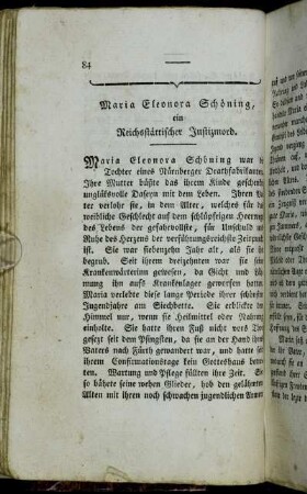 Maria Eleonora Schöning, ein Reichsstättischer Justizmord.