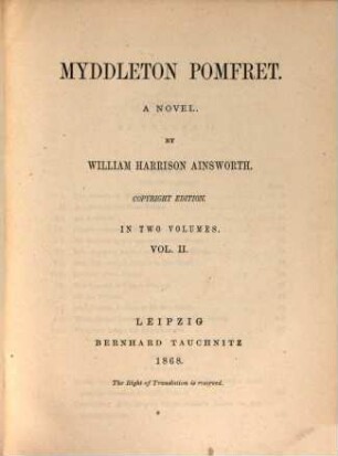 Myddleton Pomfret : a novel. 2