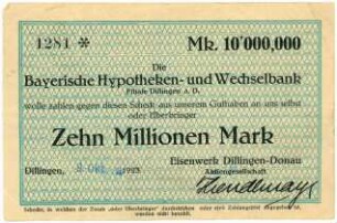 Geldschein / Notgeld, 10 Millionen Mark, 9.10.1923