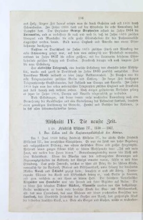 Abschnitt IV. Die neuste Zeit