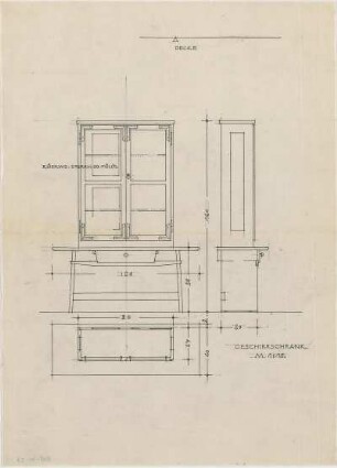 Döllgast, Hans; Möbel und Bühnengestaltung - Geschirrschrank (Detail)