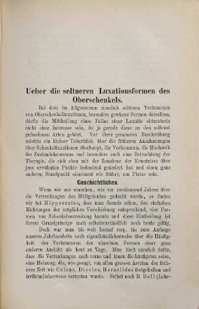 Über die selteneren Luxationsformen des Oberschenkels : Inaugural-Dissertation