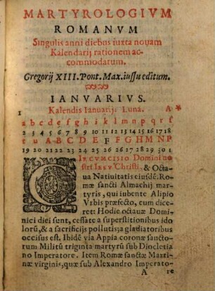 Martyrologium Romanum : ad novam Kalendarii rationem ... restitutum