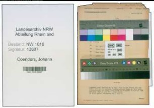 Entnazifizierung Johann Coenders , geb. 28.08.1886 (Konstrukteur)