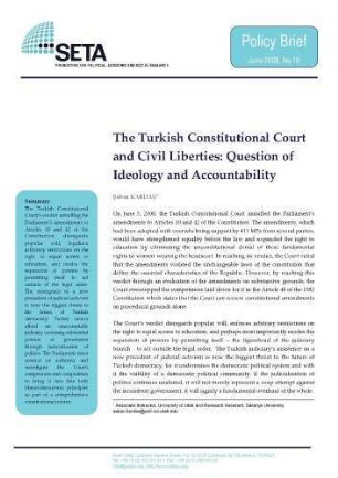 The Turkish constitutional court and civil liberties : question of ideology and accountability