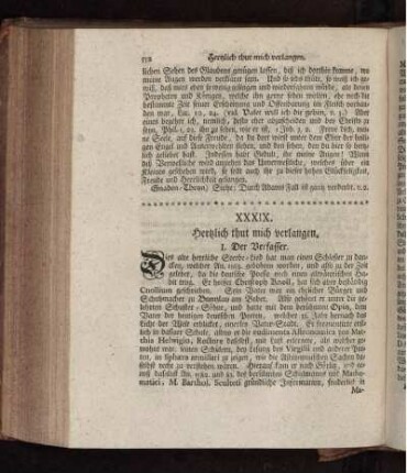XXXIX. Hertzlich thut mich verlangen