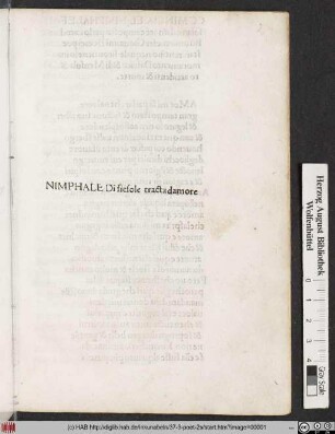 Nimphale Di fiesole tracta damore