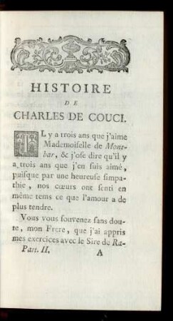 Histoire De Charles De Couci.