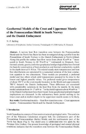 Goethermal models of the crust and uppermost mantle of the Fennoscandian shield on South Norway and the Danish embayment