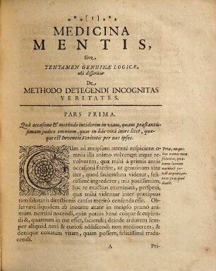 Medicina mentis : sive artis inveniendi praecepta generalia ; cum praefatione autoris