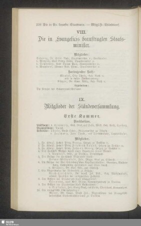VIII. Die in Evangelicis beauftragten Staatsminister