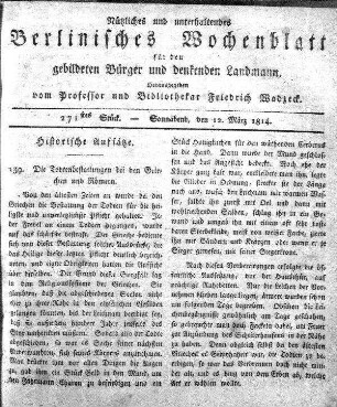 271stes Stueck, Sonnabend, den 12 Maerz 1814