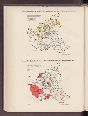 Sterblichkeit von Männern an Dickdarmkrebs in Hamburg 1976 bis 1978