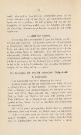 III. Erzeugung und Vertrieb animalischer Rohprodukte.