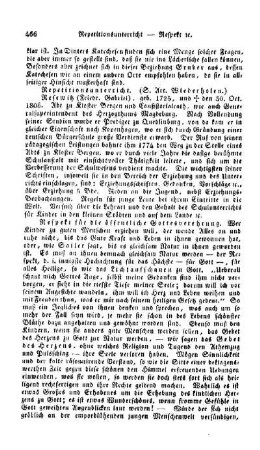 Repetitionsunterricht, (s. Art. Wiederholen)