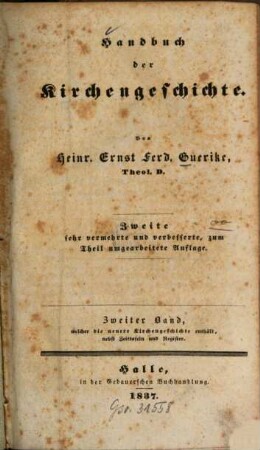 Handbuch der Kirchengeschichte. 2, Welcher die neuere Kirchengeschichte enthält, nebst Zeittafeln und Register