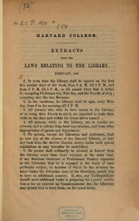 Extracts from the laws relating to the library : [february 1860]