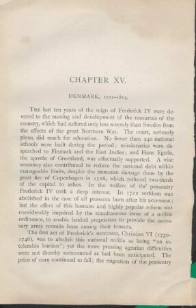 Chapter XV. Denmark, 1721-1814.
