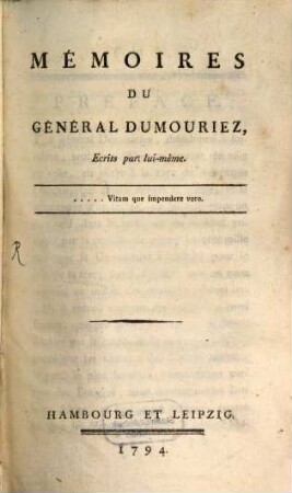 Mémoires Du Général Dumouriez. [1]