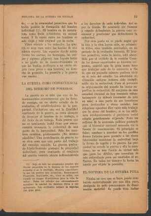 La guerra como consecuencia del derecho de posesión.