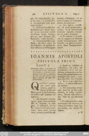 Ioannis Apostoli Epistola Prima.