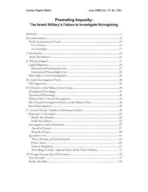 Promoting impunity : the Israeli militarś failure to investigate wrongdoing