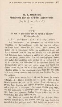 135-151 Ed. v. Hartmanns Autosoterie und die christliche Heterosoterie : Schluß