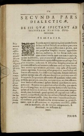 Secunda Pars Dialecticæ. De Iis Quæ Spectant Ad Secundam Mentis Operationem.