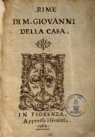 Rime di M. Giovanni della Casa