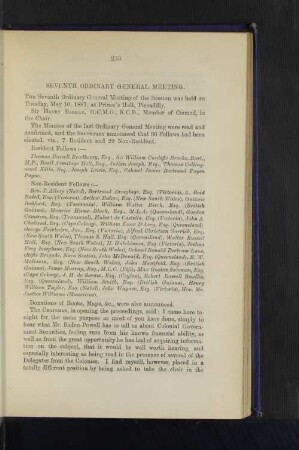 Seventh Ordinary General Meeting: Colonial Government Securities. G. Baden-Powell, Esq., C.M.G., M.P.