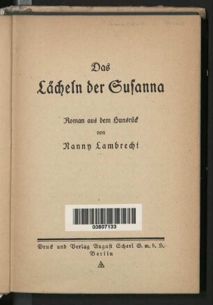 Das Lächeln der Susanna : Roman aus dem Hunsrück