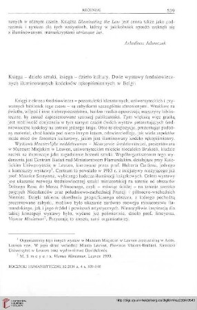 52: Księga - dzieło sztuki, księga - dzieło kultury : dwie wystawy średniowiecznych iluminowanych kodeksów rękopiśmiennych w Belgii