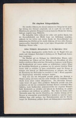 Die einzelnen Kriegsabschnitte