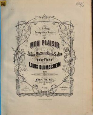 Mon plaisir : polka mazourka de salon ; pour piano ; op. 11