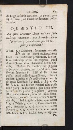 671-682, Quaestio III. Ad quid teneatur Uxor ratione pretiosorum munerum...