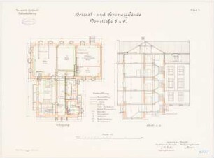 Hörsaal- und Seminargebäude der Universität Greifswald: Grundriss Keller, Querschnitt 1:100