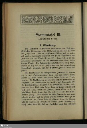 Stammtafel III. Fränkische Linie