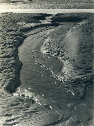 Fließendes Wasser in einem Priel, Watt