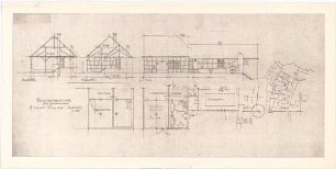 Döllgast, Hans; Prichsenstadt (Bayern); Ev. Pfarrkirche mit Jugendheim - Lageplan; Grundrisse; Ansicht; Schnitte