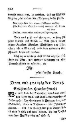 Drey und zwanzigster Brief