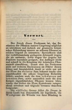 Prodromus florae Eystettensis : Versuch einer systematischen Characteristik der in der näheren und ferneren Umgebung Eichstätt's wildwachsenden Gefäßpflanzen, 1. Die Gattungen