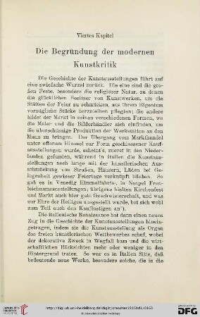 Viertes Kapitel: Die Begründung der modernen Kunstkritik