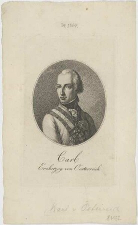 Bildnis des Carl, Erzherzog von Oesterreich