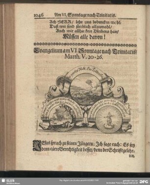 Evangelium am VI. Sonntage nach Trinitatis, Matth. V. 20 - 26.