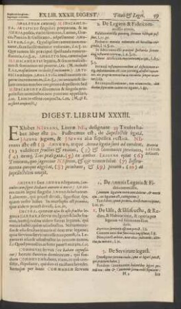 Digest. Librum XXXIII.