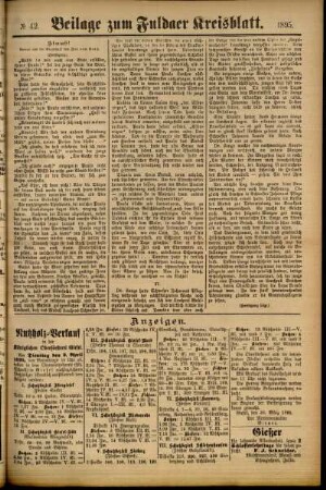 Zweite Ausgabe vom Samstag, den 06. April 1895.
