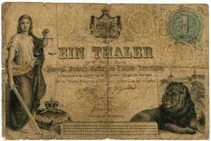Geldschein, Taler, 12.7.1860