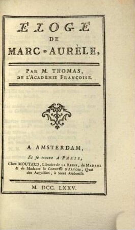 Eloge de Marc-Auréle