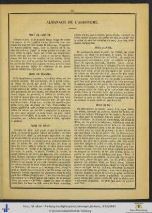 Almanach de l'Agronome.