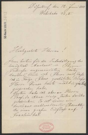 Brief an B. Schott's Söhne : 12.06.1888